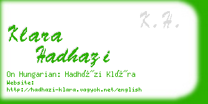 klara hadhazi business card
